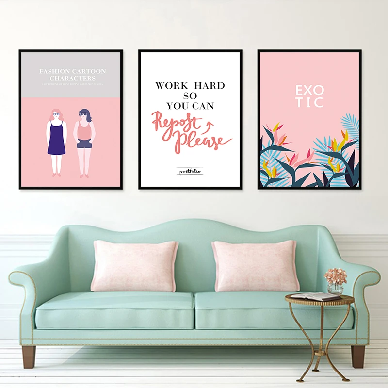 Tableau D Art Mural Des Personnages De Dessin Anime Image Exotique Mode Citation D Inspiration Toile Du Monde Affiche Imprimee Arriere Plan De Decor Pour La Maison Aliexpress