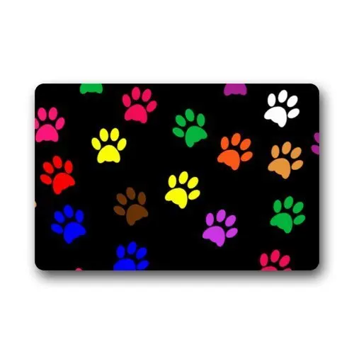 Fantastic Doormat Cool Colorful Animal Paw Print Dog Paw Door Mat Rug