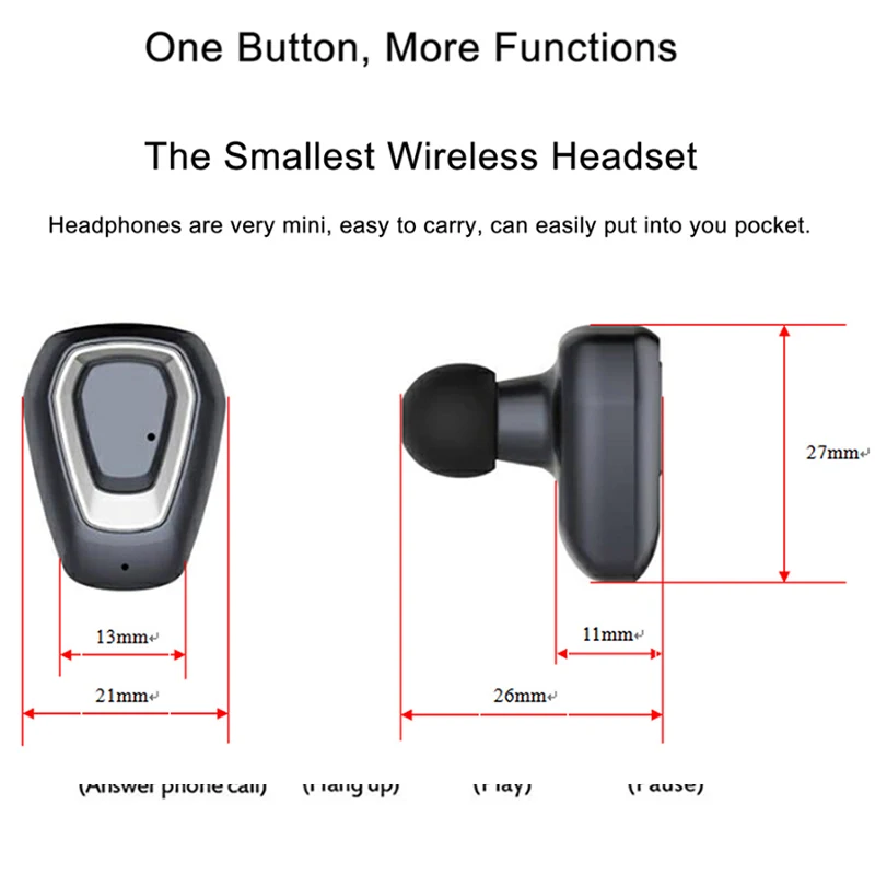 Bluetooth наушники мини Спортивные Беспроводные с зарядной коробкой беспроводные