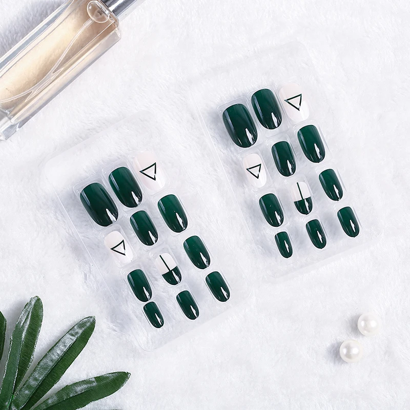 24 шт./компл. темно-зеленый Треугольники поддельные пилка для ногтей Nail Art инструменты женский гигиеничный продукт для товары для здоровья