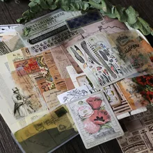 50 sztuk/worek Vintage Washi naklejki stara gazeta książka strona mieszane DIY album scrapbooking projekt szczęśliwy plan dekoracyjne naklejki