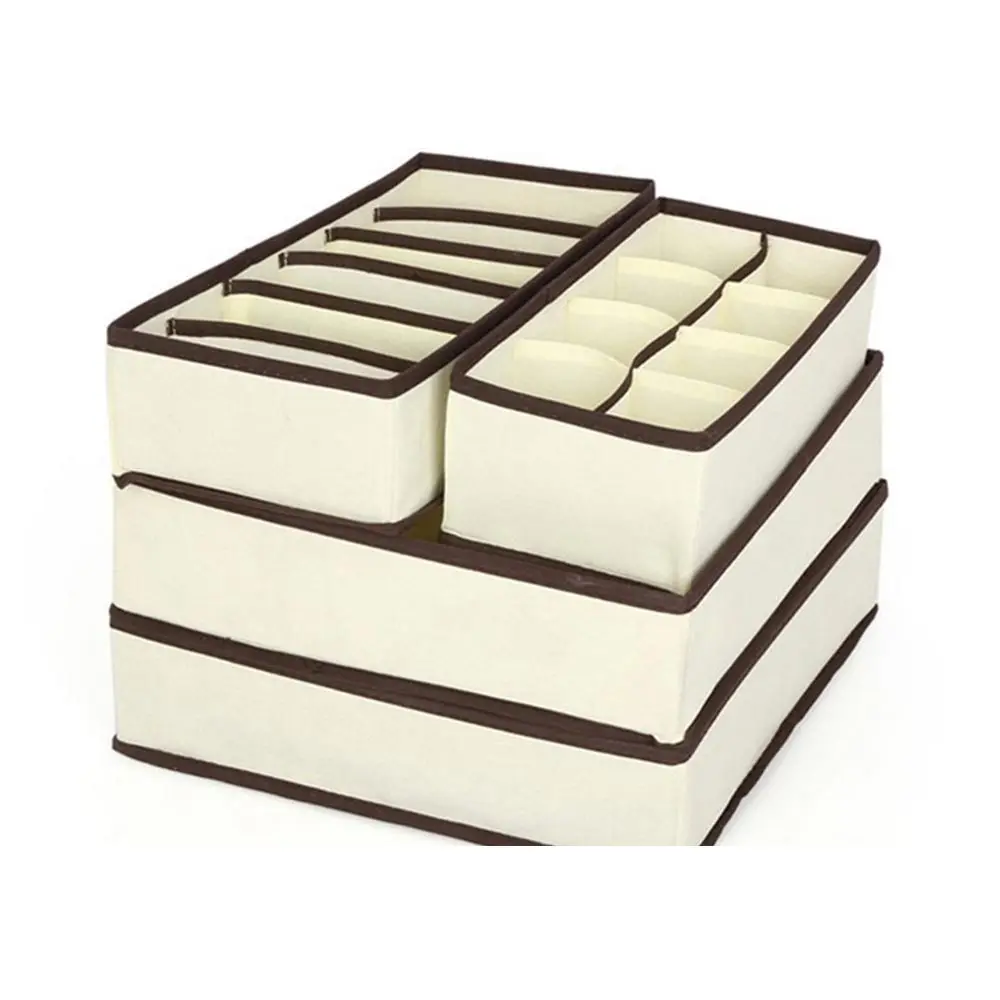 2019 New Style Foldable Storage Box For Shoes Wardrobe Closet Organizer Sock Bra Underwear Cotton Storage Bags