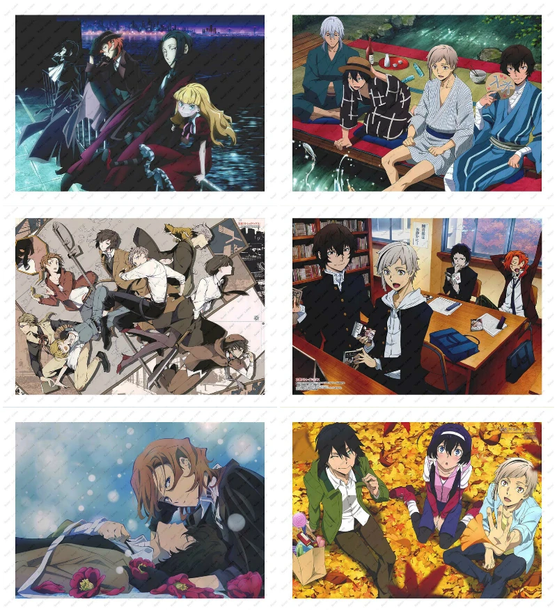 

Bungou Stray Dogs White kraft poster Poster wall sticker Japanese Anime Poster Decorative paintings
