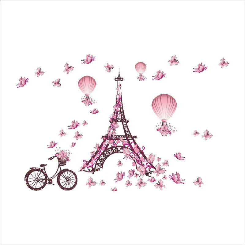 2018 New Hot Beautiful Girls Pink Butterfly Decor Living Room wall stickers on the wall decoracion stickers home decor