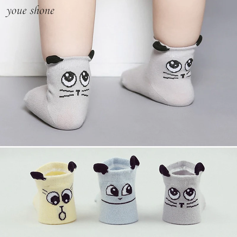 

New!!! Spring/Autumn Winter Baby Cotton Socks Boys Girls Newborn Infant Toddler Anti-slip Floor Wear Yellow Blue Gray Cute Socks