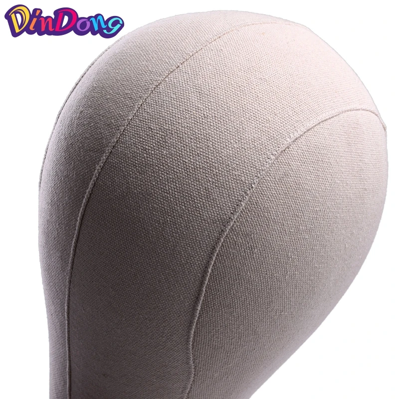 

DinDong 25" /24''/23''/22''/21''/20'' Canvas Block Head Training Mannequin Head Wig Stand Free Get Needle Holder