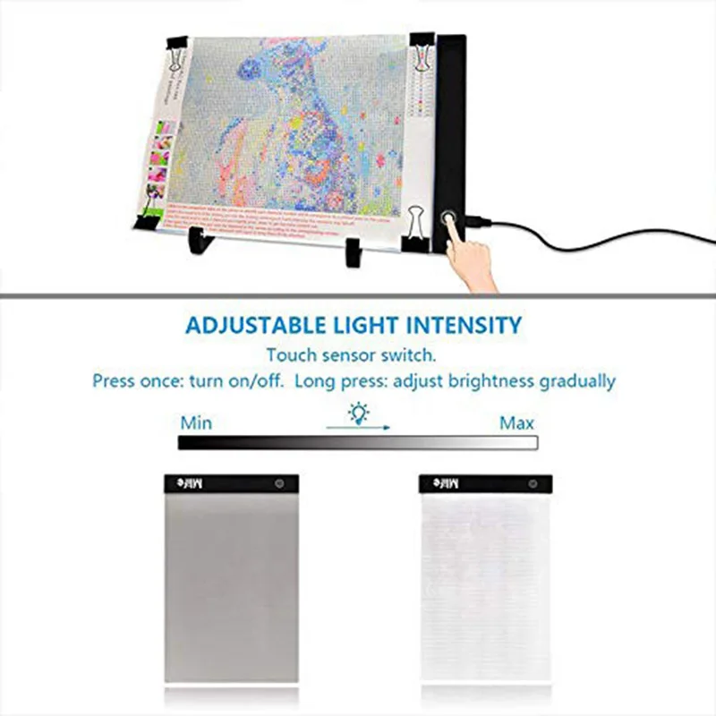 A4 планшет со светодиодной подсветкой для алмазной живописи, с питанием от USB 5D алмазная вышивка аксессуары световая доска набор инструментов