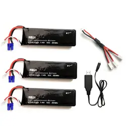 5 шт./компл. 7,4 В 2700 мАч 10C 20wh Lipo Батарея + 3-в-1 + кабель USB Зарядное устройство для Hubson H501W H501S H501A H501C X4 Радиоуправляемый квадрокоптер