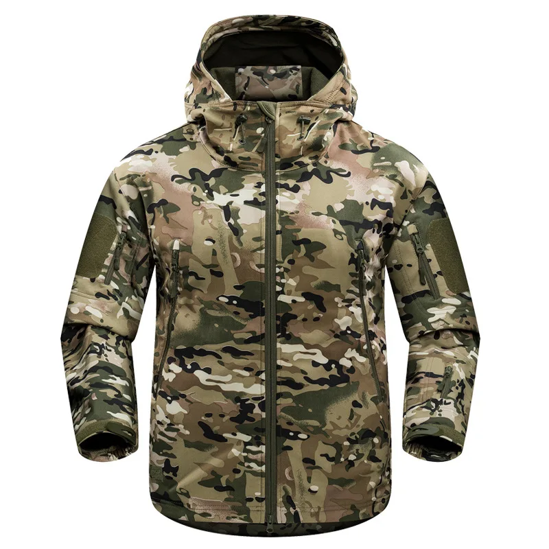 Outdoor Shark Skin Soft Shell Stormcoat Camouflage Hoodie Catching