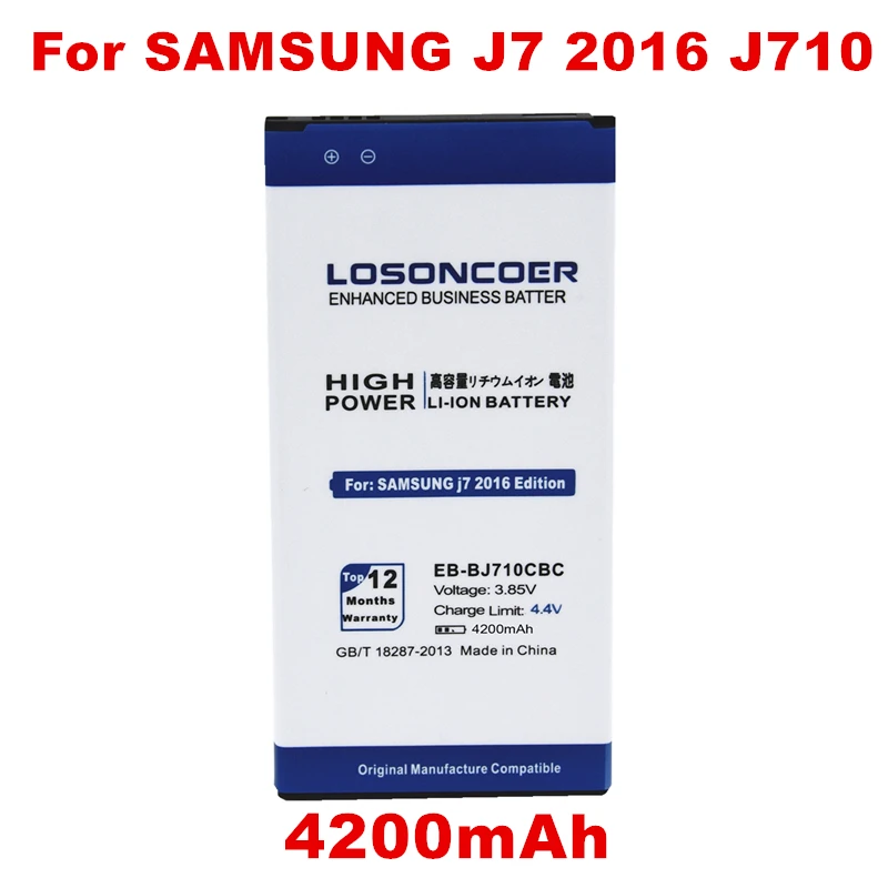 

LOSONCOER 4200mAh EB-BJ710CBC Battery for Samsung J7 2016 Edition Battery SM-J7109 J7108 J7008 J7009 J700F Phone Battery