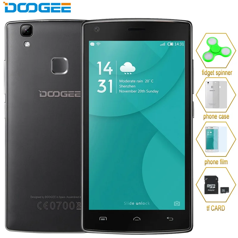 4000mAh Smartphone DOOGEE X5 MAX Pro 16GB+2GB LTE 4G 5.0'' Android 6.0 MTK6737 Quad Core 1.3GHz DOOGEE X5 MAX 1GB+8GB WCDMA 3G