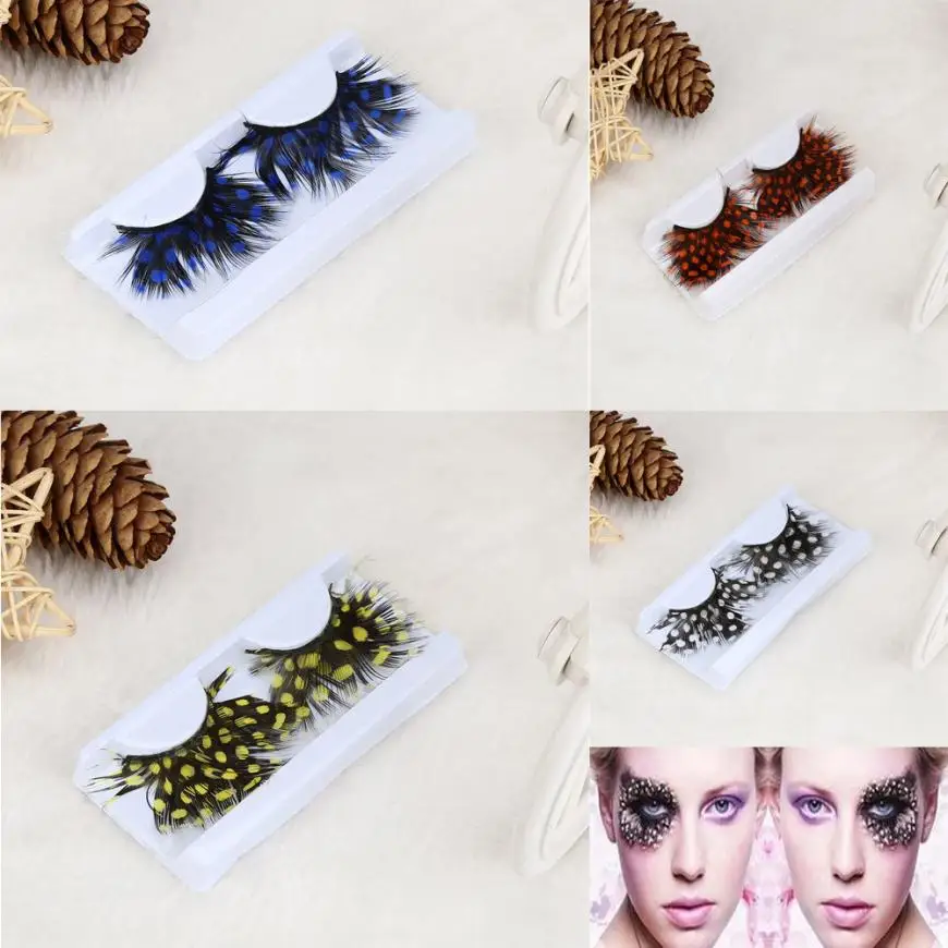 

Women Fancy Soft Long Feather False Eyelashes Eye Lashes Makeup Party Club