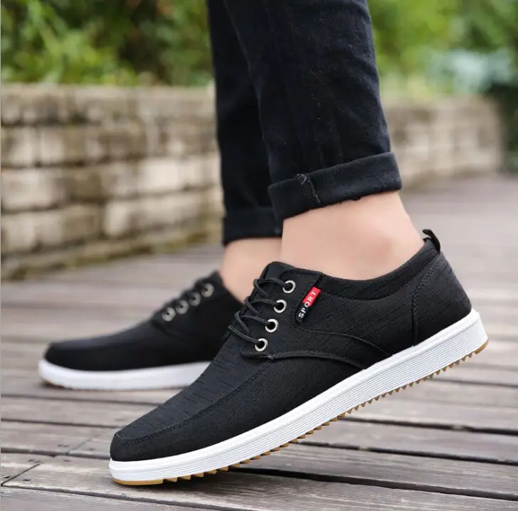 

Brand Fashion Casual Shoes Men Hot Sale Breathable Casual Men Shoes Black Canvas Sneakers Shoes Men Spring Autumn