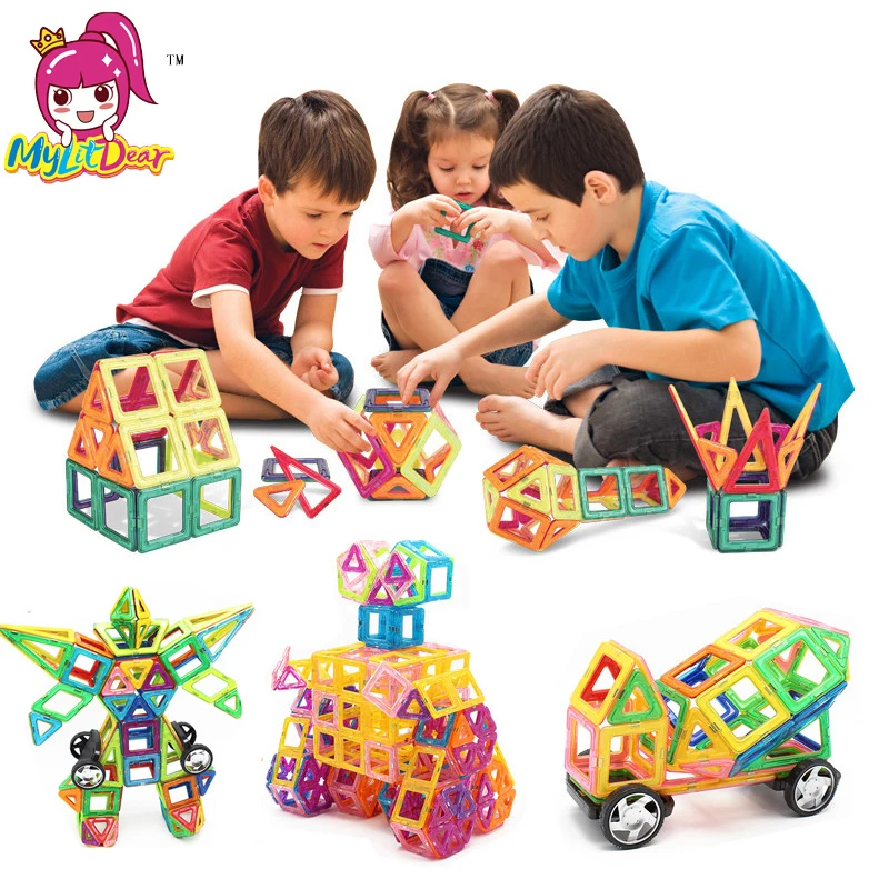 164 шт. большой размер Магнитный конструктор Строительный набор модель и строительная игрушка пластиковые магнитные игрушки развивающие игрушки для детей подарок