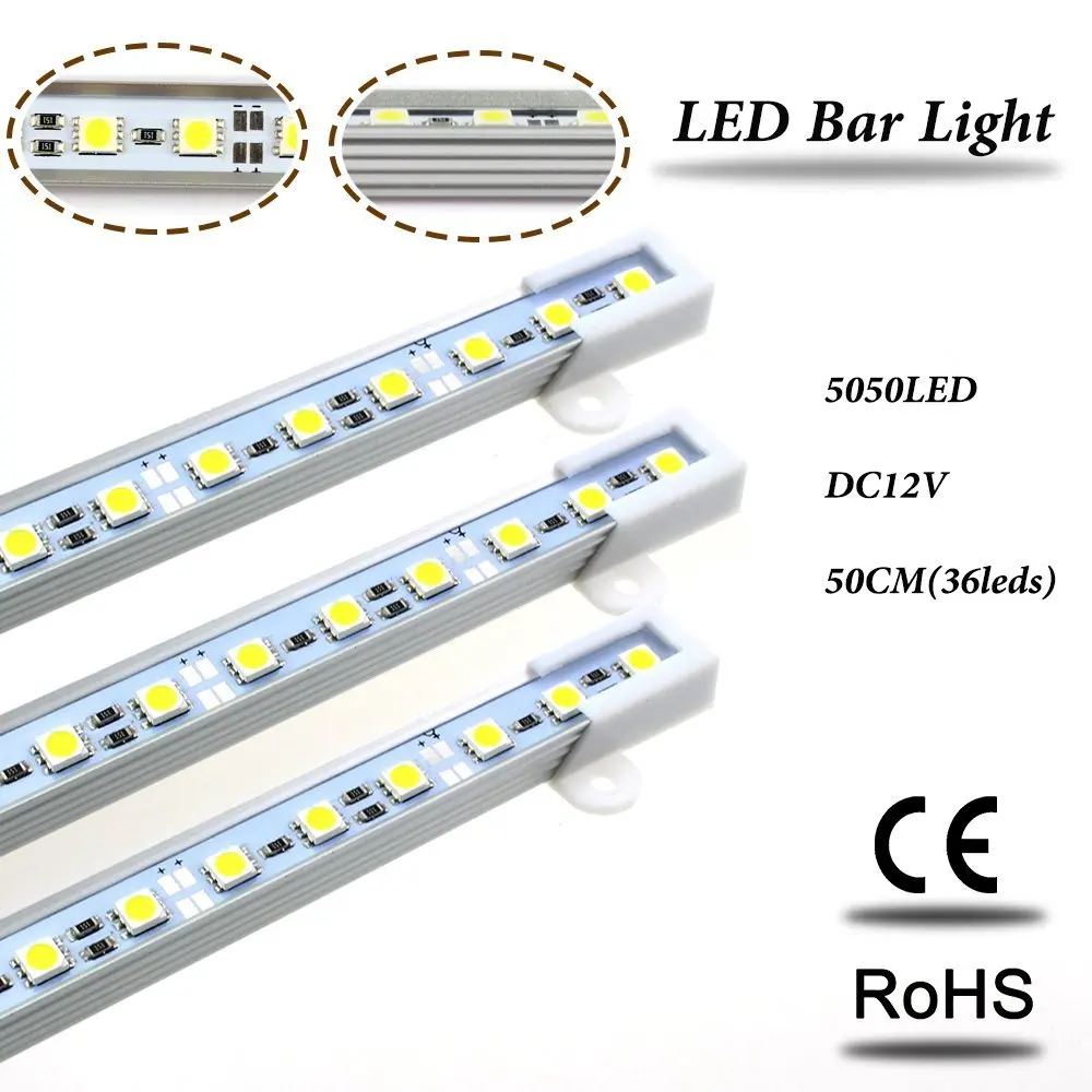 U Shape 5050 SMD 36 LED Hard Strip 50cm Length Cool/warm White 3000k 4500k 6000k 12v led Hard