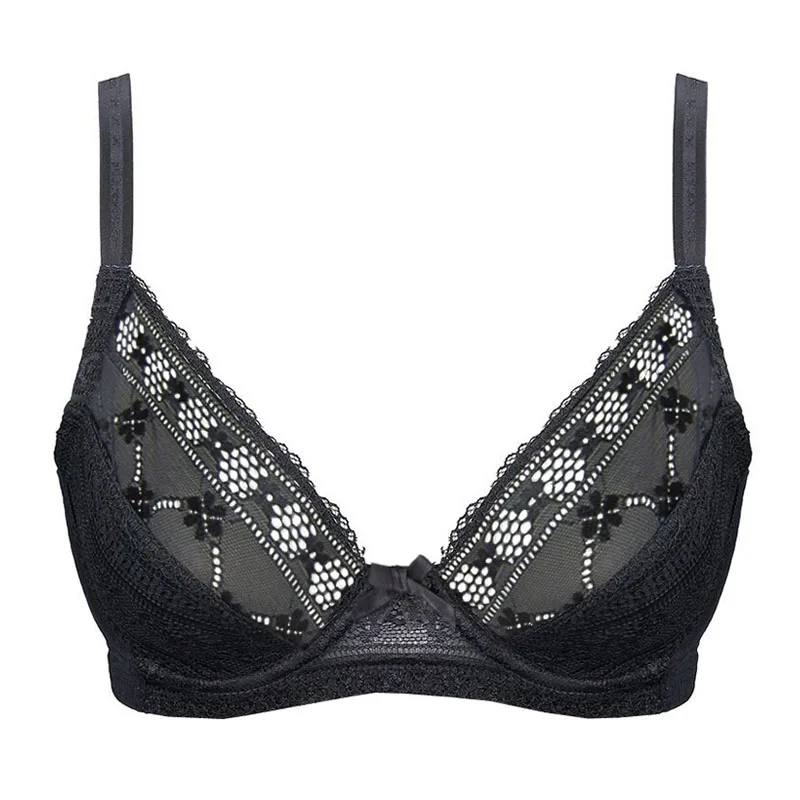Transparent Bra Newes Lace Unlined Bra Adjustment Side Gathering Strappy Underwear Women 36B 38C 40B 42C 44B NO.10103-52