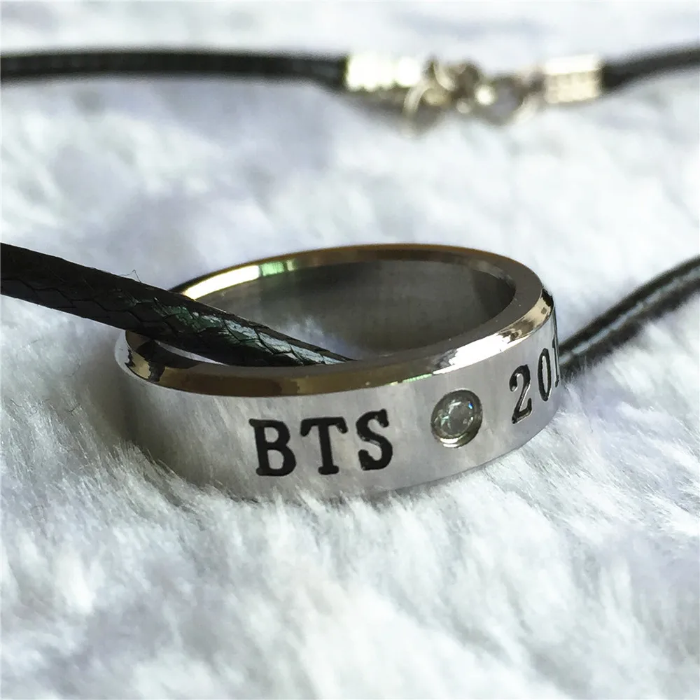 K-POP BTS Bangtan Boys JIN SUGA JHOPE JIMIN V Wings Album Rope Ring Accessories KPOP Jewelry Rings With Lanyard 9 styles
