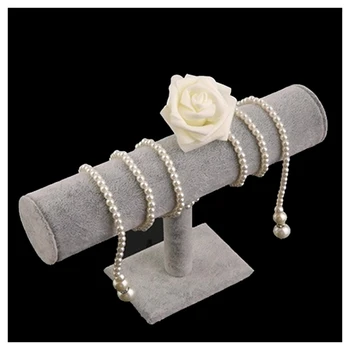 

Bar Bracelet Watch Table Jewelry Organizer Holder Rack Stand Display (Color: Grey)