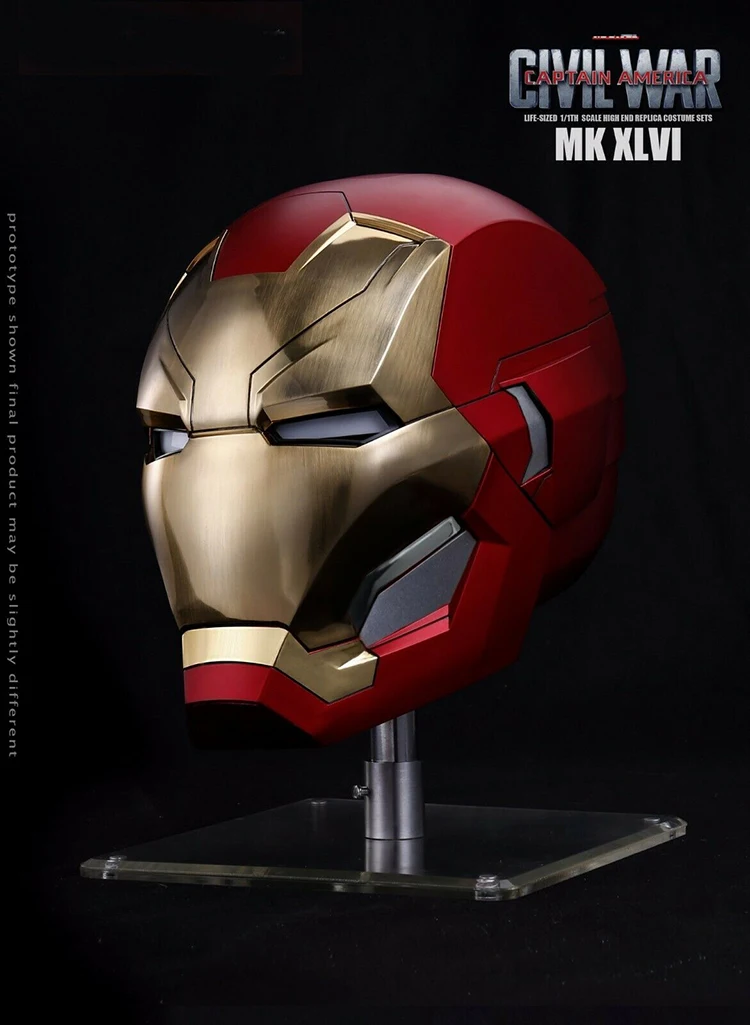 Мстители, 1:1, Железный человек, mk46, маска, шлем, голова 62 см, автоматическое включение-выключение, окружность под Железным человеком, вечерние, MK46, металлическая Версия