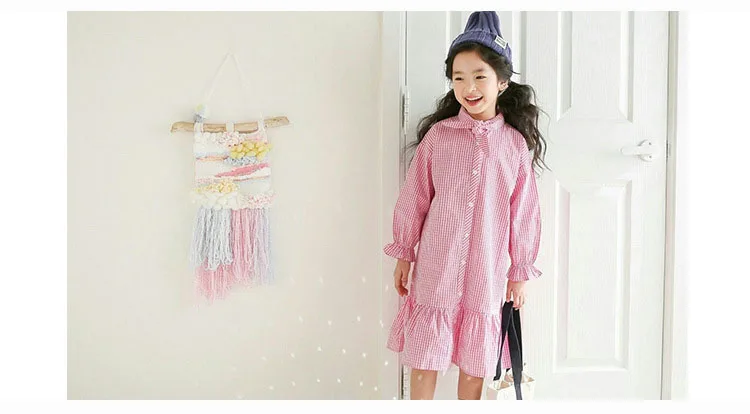 little girls pink dress black long plaid shirts 2018 fall girl dresses kids mermaid school teenage children clothing autumn 2018 (9)