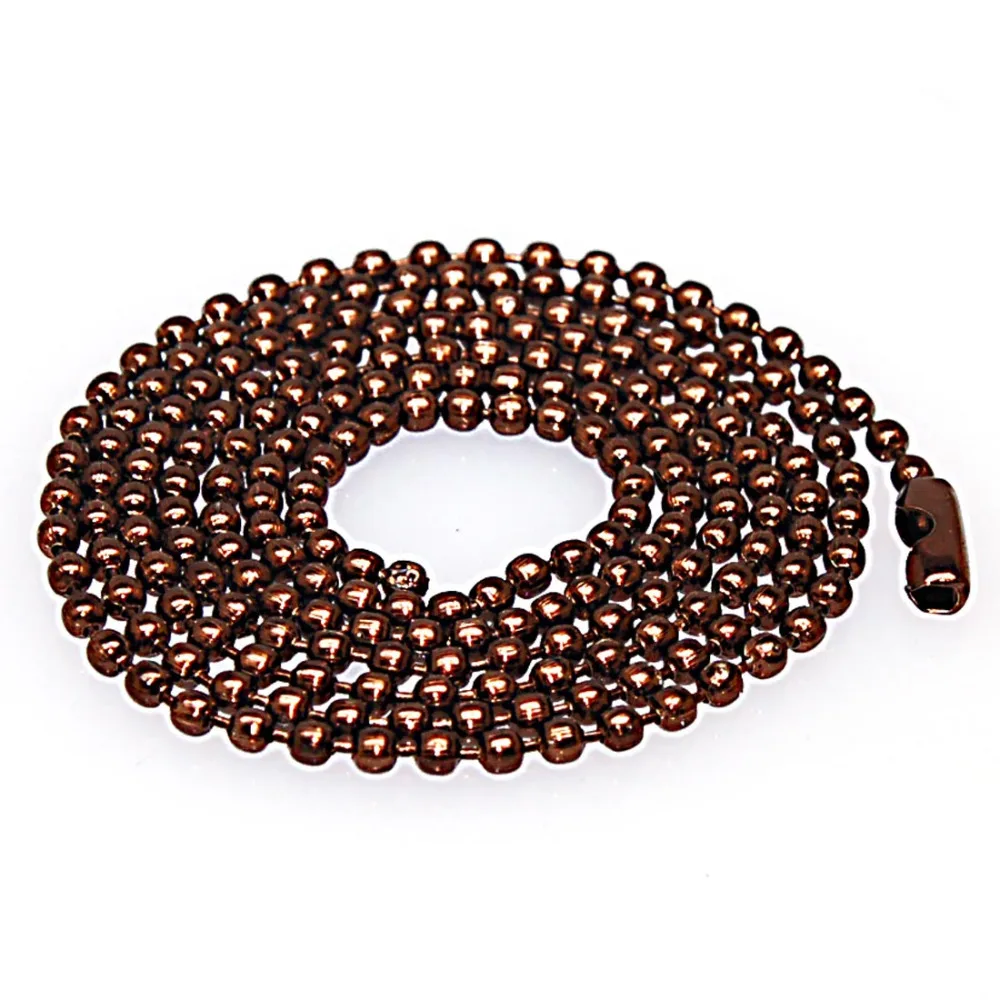 2.4mm coffee Dog Tag Chains Ball Bead Chain Ball Chains Necklaces