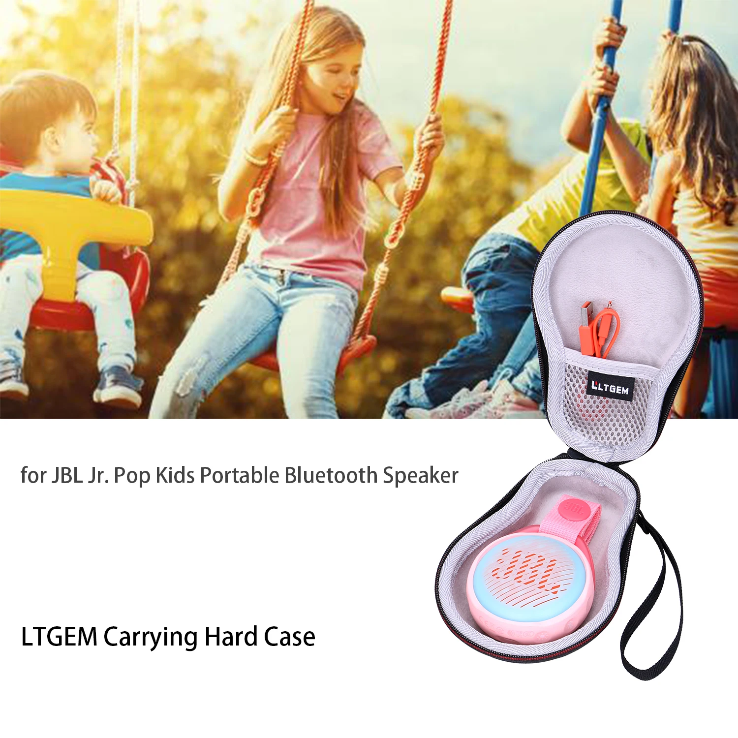 Ударопрочный чехол LTGEM EVA для переноски JBL Jr.Pop детский портативный bluetooth