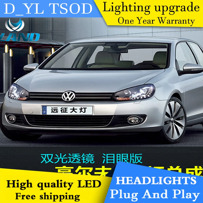 Авто. PRO 2009 2012 для vw golf MK6 фары автомобиля Стайлинг 6 DRL LED tear eyes bi xenon объектив