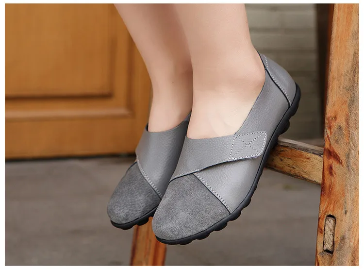 AH 1987-2019 Spring Autumn Women`s Shoes Genuine Leather Woman Loafers-15