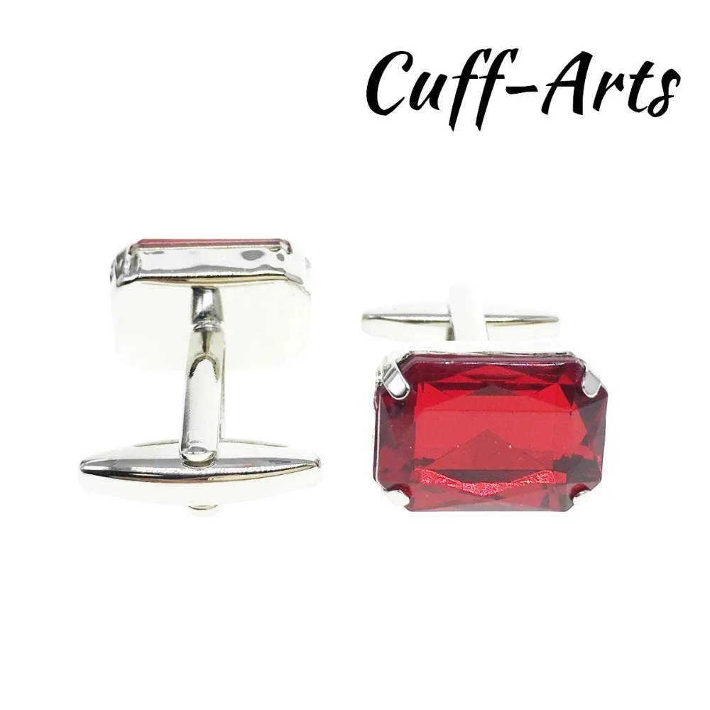 Cuffarts Luxury Red Crystal Acrylic Squares Cufflinks For Mens Shirt Jewelry Geometric Cuff Link Buttons Botoes Punho C20143