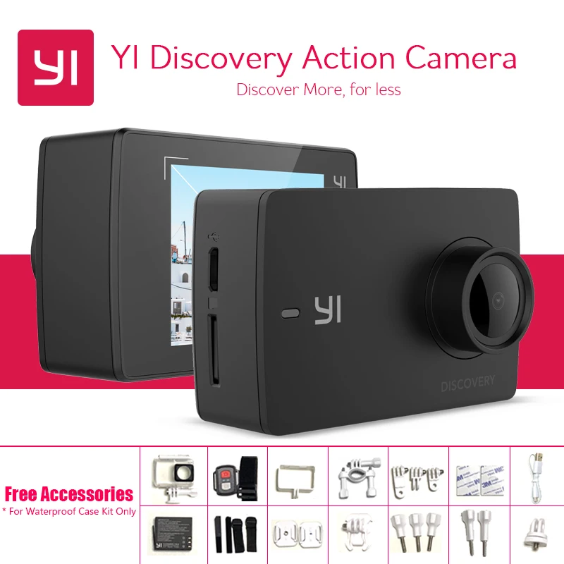 Международная Экшн камера YI Discovery интерполированная 4K 20fps 8MP 16MP Водонепроницаемая