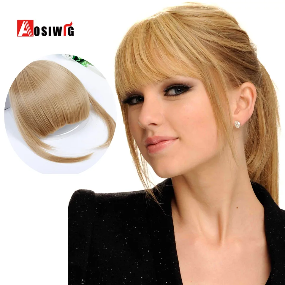 AOSI WIG Clip in bang fringe Hai Short Front Neat bangs straight