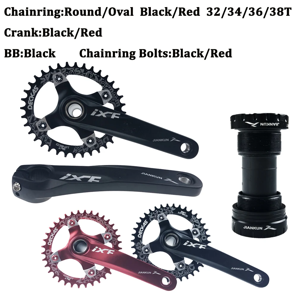 Deckas 170 мм система для горного велосипеда 104BCD Chainring горный велосипед цепь для дорожного велосипеда кольцо Sram каретка BB Fit Shimano - Цвет: Round-32T-Black
