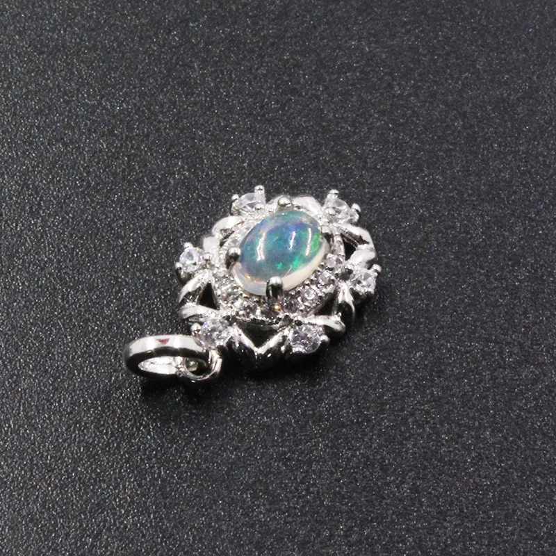 Vintage opal серебряное ожерелье подвеска 4 мм* 6 мм овальным вырезом кулон опала для вечерние однотонные 925 серебряное ожерелье с опалами подарок для девочки