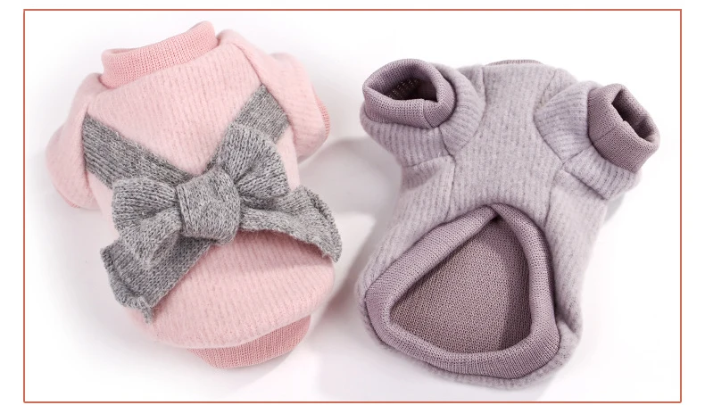 Lovely Pet Coat Four Seasons Bowknot Nap Clothes For Dogs Cats Korean Puppy Chihuahua Kitten Knitted Sweater Soft Breathable (5)