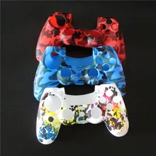 10 шт./лот Камуфляжный, силиконовый анти-скольжения Высокое качество кожаный защитый чехол для PS4 Контроллер заряда 4