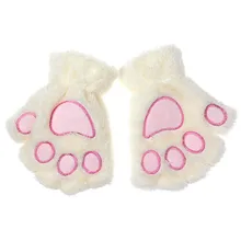 Милые плюшевые перчатки с когтями медведя для детей и взрослых, перчатки с полупальцами, зимние теплые аксессуары, корейский стиль, рукавицы мультфильмы