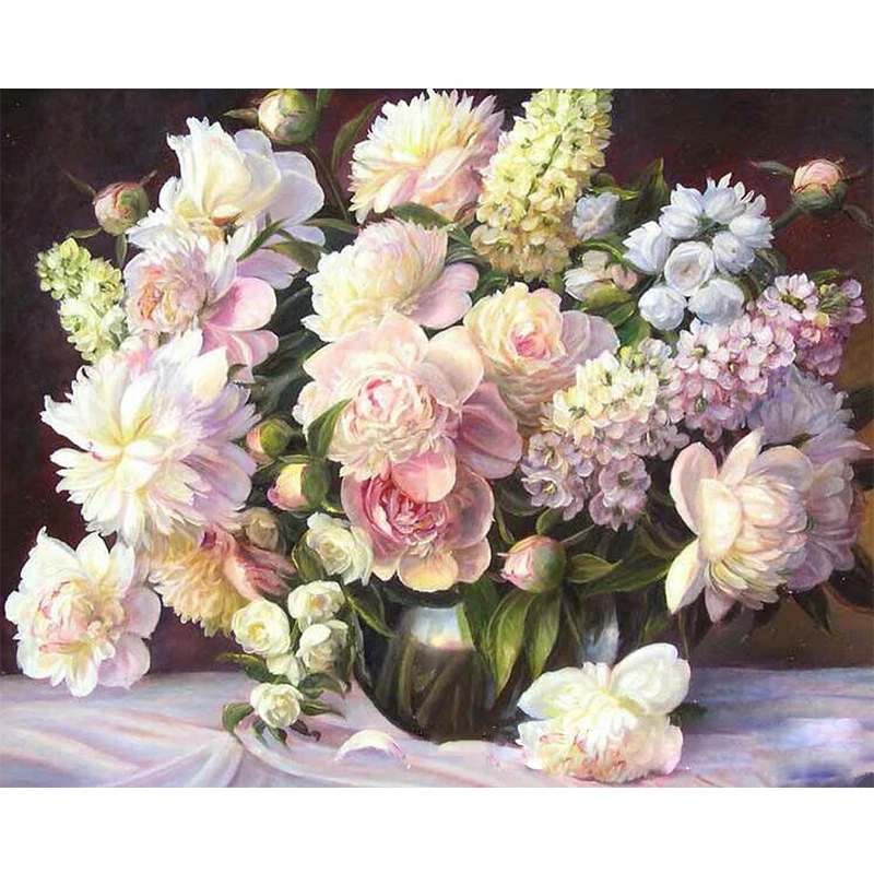 

Glass vase Flower DIY Digital Painting By Numbers Modern Wall Art Canvas Painting Gift for children Home Decor 40x50cm