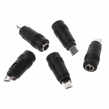 

5 Pcs 5.5x2.1mm Female Jack to Micro USB Male Plug DC Power Connector Adapter