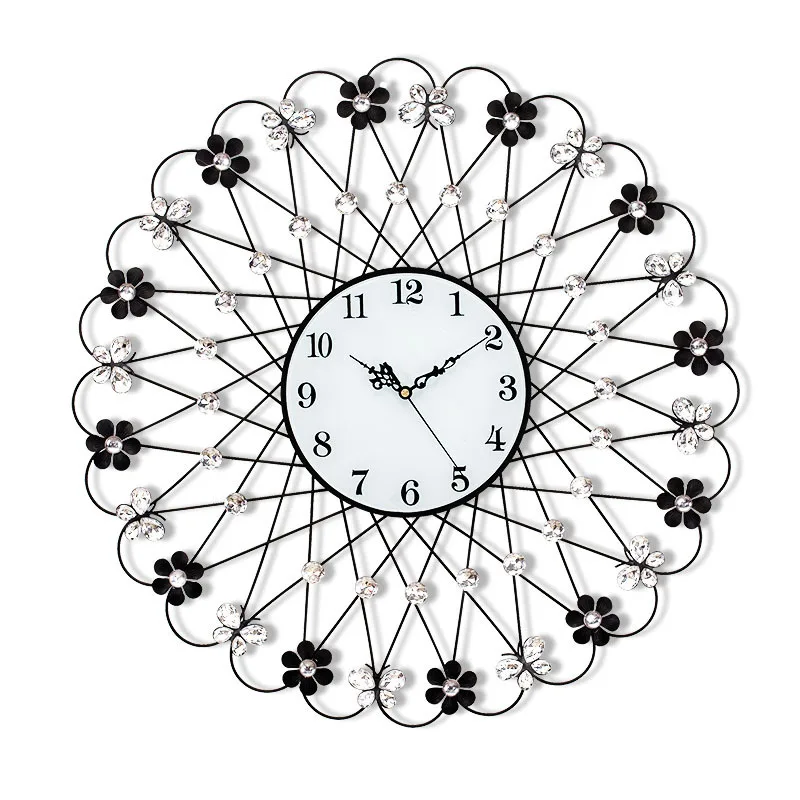 

European Atmosphere Simple and Beautiful Creative Wall Clock Modern Home Living Room Mute Clock Fashion Decorative Quartz Clock