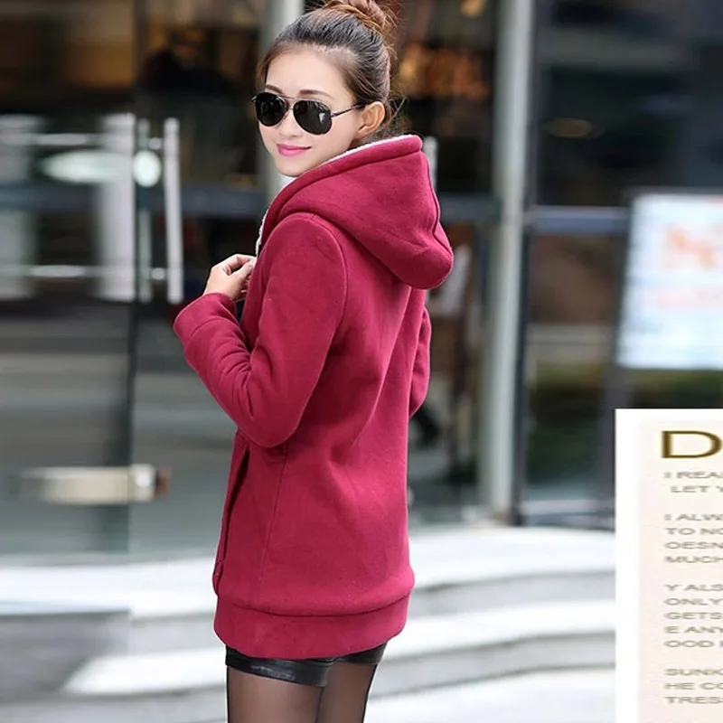2018 Thicken Warm Coat Female Women Winter Cotton Liner Hooded Coats Cotton Winter Jacket Womens Outwear Oversized Jackets