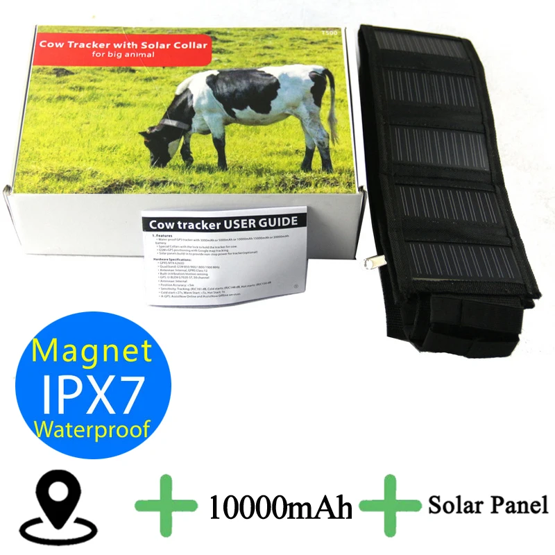 Solar panels built in T5010S GPS positioning tracking system accurate real time positioning with waterproof function