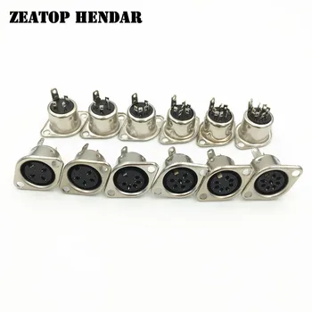 

50Pcs Din 3 4 5 6 7 8 Pin Female Socket Metal Hulled Panel Mount 2 Holes Mini Connectors Soldering Iron
