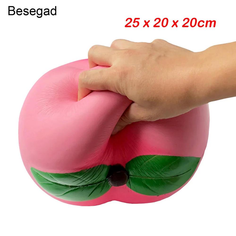 

Besegad Cute Kawaii Large Soft Squishy Peach Toy Slow Rising for Kids Adults Relieves Stress Anxiety Home Decoration Prop