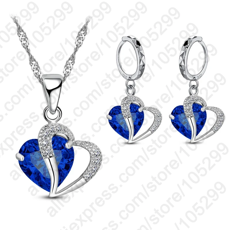 

JEXXI New Top Romantic Hot Sale Promotion Fashion 925 Sterling Silver Necklace/Drop Earrings Cubic Zirconia Wedding Jewelry Sets