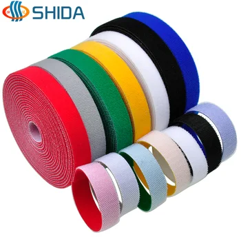 

Colorful Reusable 2cm*10 meters Back to Back Hook Loop Cable Ties,Power Wire Management Nylon Magic Tape Sticks Free Shipping