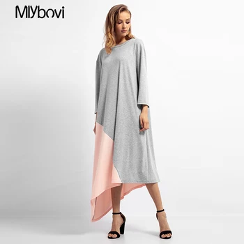 

New Gray Islamic Muslim Dress Patchwork Fashion Casual Abaya Arab Garment Kaftan Women Robe Musulmane Kaftan Dubai Clothing
