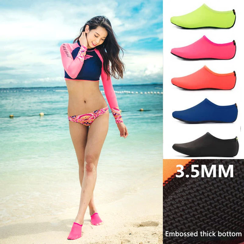

Beach Shoes Swimming Pool Sneakers Men Women Wet Reef Sea Shoes Barefoot Socks Skin Water Upstream Aqua Shoes for Couple Family