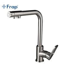 Frap Nickel Brushed Kitchen Faucet Right Angle 360 Degree Rotation Water Purification Features Single Handl torneira F4372-5