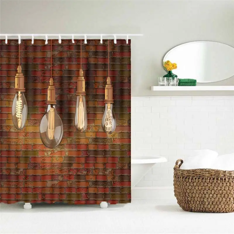 Деревянные водонепроницаемые занавески для ванной комнаты, креативные полиэфирные занавески для ванной, занавески для ванной, Прямая поставка AP19 - Цвет: 12