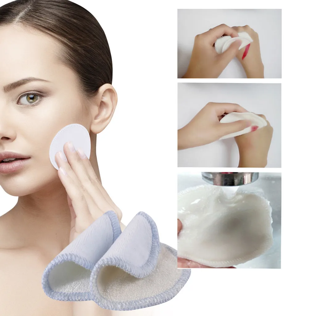 

8/12/16pcs Reusable Make Up Remover Pads Washable Bamboo Cotton Puff With Laundry Bag Wipes Face/EyeClean Facial Skin Care